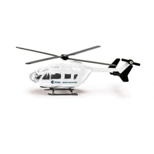 Siku 1609 H&eacute;licopt&egrave;re ESA, M&eacute;tal/Plastique, Blanc, Jouet pour Enfants, Rotors rotatifs, Patins Robustes