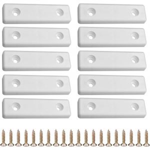 Cyclingcolors 10x Patin Mini 50x14mm &agrave; Visser Glisseur Cale Entretoise Murale Sol Pied Meuble Table Chaise Parquet Protection Plastique, blanc