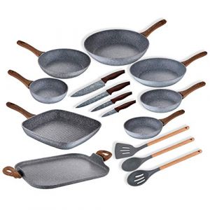 San Ignacio Batterie de cuisine 15 pièces induction gris