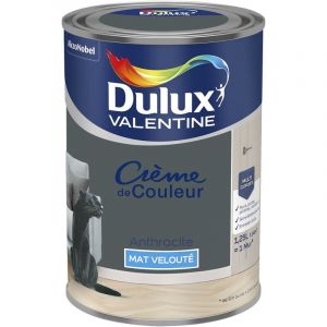 Dulux Valentine Peinture Crème De Couleur Mat Anthracite 1,25 l Anthracite