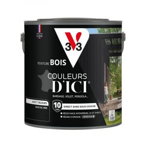 V33 Peinture bois ext&eacute;rieur Couleurs d'Ici Noir Velours 2L - Noir
