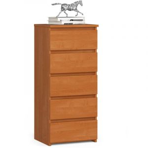 Commode AKORD CL5 Aulne 40 cm 5 tiroirs fa&ccedil;ade Aulne 40x35x92 cm