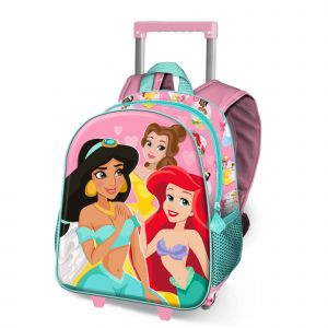 Disney Princesses Charm-Sac à dos 3D à Roulettes Petit, Rose, 26 x 34 cm, Capacité 7 L