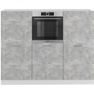 Vicco - Cuisine Bloc "R-Line" 180cm Béton/Blanc