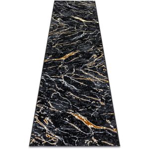 Rugsx - Tapis, tapis de couloir allure 1963 Marbre - Structurel, élégant, glamour noir / L'or black 80x200 cm