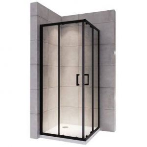 LANABLACK Porte de douche coulissante H. 185 cm verre 6 mm transparent 80 x 85 cm