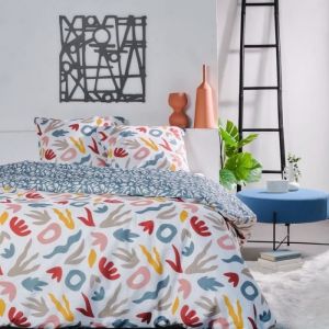 Today Parure de couette 100% coton 57 fils imprimée 240x220 2 taies