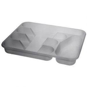 Plast team Range-couverts, 5 compartiments, blanc