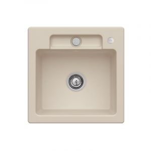 Image de Villeroy & Boch Evier 1 bac Siluet 50 S, almond ceramicplus, avec vidage manuel