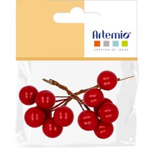 Image de Artémio Baies artificielles - Xmas berries - Rouges - 7 cm - 2 pcs