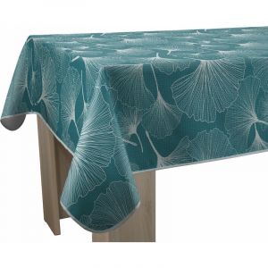Le Linge De Jules - Nappe Anti-taches Biloba vert - Rectangle 150 x 240 cm