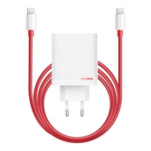 OnePlus Chargeur Secteur 120W Double Port USB et USB C avec C&acirc;ble 1m Blanc