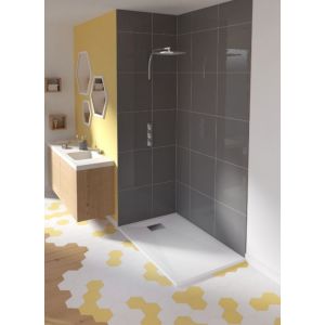 Image de Kinedo Receveur douche blanc Kinesurf, 140 x 100, adherence faible / PN6, 10,5, bonde centree sur la largeur