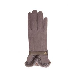 Image de Isotoner Gants tactiles microfibre - doublé fausse fourrure TAUPE