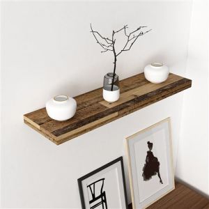 &Eacute;tag&egrave;re murale Bredebro 3,6 x 80 x 23 cm effet bois ancien [en.casa]