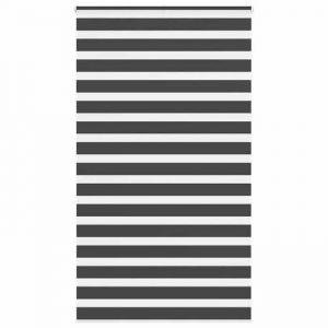 VidaXL Store zèbre noir 125x200 cm largeur du tissu 1209 cm polyester store à enrouleur zébré store zébré pour fenêtre 4014266