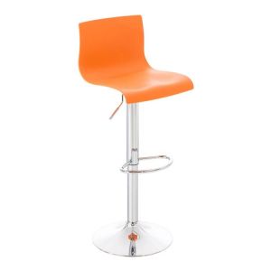CLP Tabouret de bar Hoover Réglable en Hauteur Assise Plastique, Orange