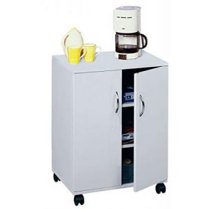 Image de Durable 3115-10 - Desserte multifonction ECONOMY 74/53 fermée, 4 tablettes, sur roulettes, gris