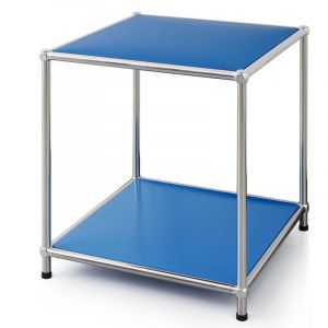 &Eacute;tag&egrave;re m&eacute;tal chrom&eacute; design &eacute;pur&eacute;, Concept Epur&eacute; MK-012, L40 &times; P40 &times; H46 cm, Bleu