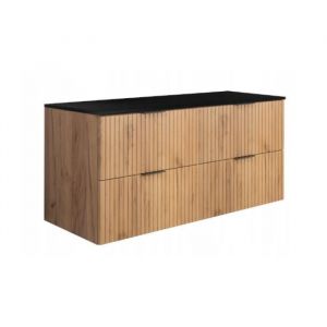 Rodan Meuble sous lavabo - 120cm Brun mat - Ch&ecirc;ne L/H/P 120/57/46cm 2 tiroirs Softclose Armoires de salle de bains, meubles de salle de bains,