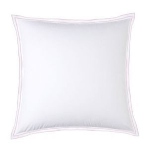 Drouault TAIE D'OREILLER Pure White Percale Lavée Blanc Finition Blush