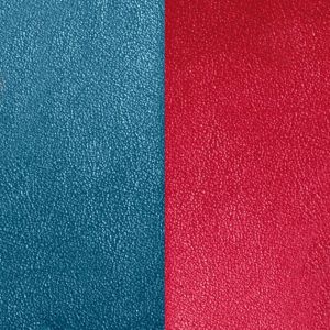Les Georgettes Cuir r&eacute;versible Medium Bleu p&eacute;trole / Framboise