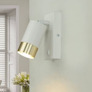 Licht-erlebnisse - Applique murale aluminium GU10 orientable en spot doré blanc applique murale