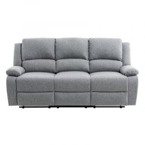 Canape de relaxation manuel 3 places en tissu Gris clair Atelier Mundo SA 342 Taille 193x93 (cm)