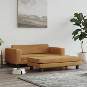 VidaXL Lit pour chien avec extension marron 100x50x30 cm velours