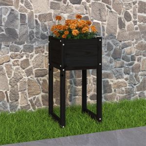 VidaXL Jardinière Noir 40x40x81 cm Bois massif de pin