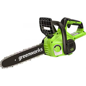 Greenworks Tronçonneuse à batterie G40CS30II (li-ion 40V, vitesse de chaîne 4,2 m/s, longueur de coupe 30 cm, volume du réservoi