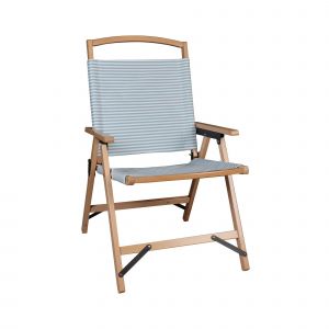 Now's Home Chaise de plage en toile bleu à rayures