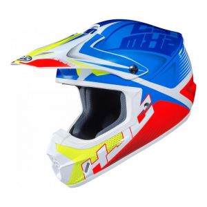 HJC Casque cross CS-MX II Ellusion MC23 bleu/rouge/vert fluo- M