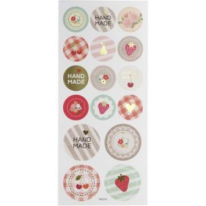 Creotime Stickers papier - Fait-main - 16 pcs