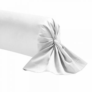 Terre de Nuit Taie de traversin Percale Blanche 180 cm - Percale - Blanc - Uni - 80 Fils/cm²