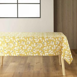 Douceur d'Intérieur, Nappe Rectangle (140 x 240 cm) Bellys Jaune, Microfibre Imprimée