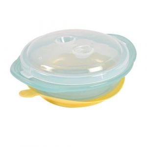 Bébé Douceur, Bol Antidérapant avec Couvercle Plastique 260Ml 15 x 12,5 x H5,5 cm