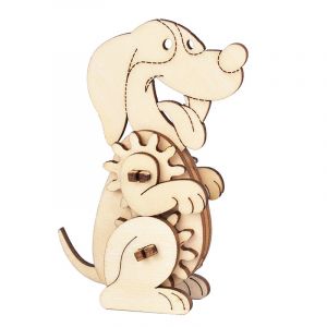 Dam Mini puzzle m&eacute;canique 3d en bois. Design chien. 18 pi&egrave;ces.