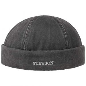 Stetson Bonnet Docker Old Cotton Winter noir XXL (62-63 cm)