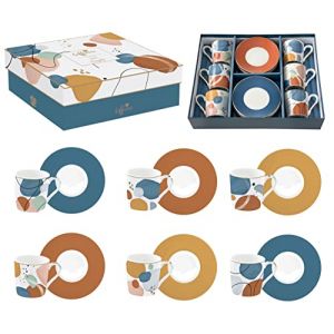 Easy life COFFRET 6 TASSES A CAFE EN PORCELAINE 100ML SHAPES - EASYLIFE