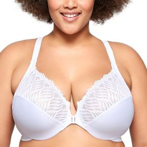 Glamorise WonderWire-Vorderverschluss-BH mit T-Rücken - Weiss Unterwäsche 1 ct Damen (58.89 € / 1 ct)