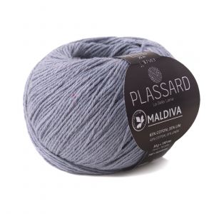 Pelote de fil à tricoter Plassard Maldiva 22 bleu moyen - Plassard - Mondial Tissus
