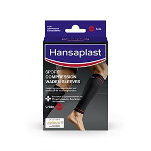 Image de Hansaplast Sport Compression Wear Waden Sleeves Bandage de mollet pour soutenir les muscles, les mollets et les bas de compression favorisent la régénération musculaire, 1 paire