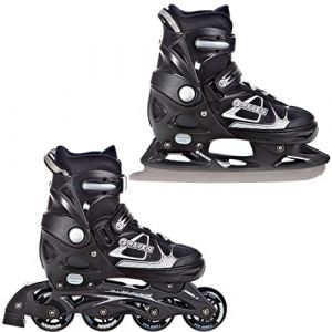 Raven Roller, Patin à Glace, Spirit Taille Ajustable et modulable – Noir 37 au 40 Version 2 en 1