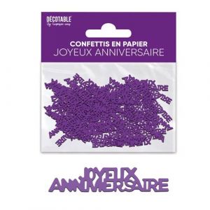 Confettis papier anniversaire 5cm violet - générique cap24vl