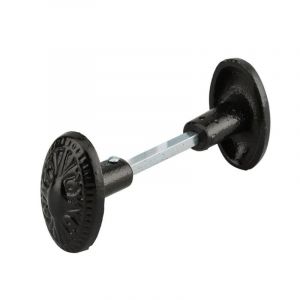 THIRARD 2 boutons de porte en fonte, carr&eacute; 6mm, fourreau adaptateur 7mm, noir