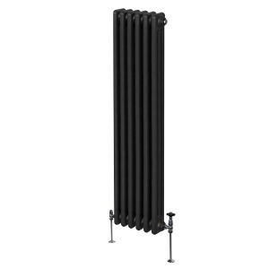 Radiateur Traditionnel &agrave; Triple Colonne 1800 x 292 mm, Chauffage Moderne Vertical en Acier au Carbone Noir Mat, Cuisine Salon Salle de Bain [Brosse,