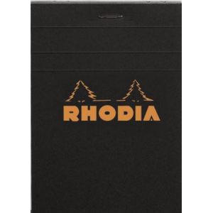 Rhodia 126009C - Bloc N°12 noir format 8,5 x 12 cm 160 pages 80 g/m² agrafées, ligné