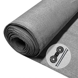 Vounot Brise Vue Occultant en HDPE avec Attaches et Clips de Fixation Protection Rayons UV Résistant aux Déchirures et au Vent Protection pour Jardin Balcon 150g/m² 1x20m Gris