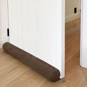 Rori boudin de porte magnétique pour portes 80 cm - teddy taupe - contre la traction et le bruit - boudin de porte rond